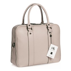 Servieta din piele naturala laptop 14" DiAmanti Savona Roz Prafuit